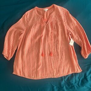 **Clearance** Coral peasant summer top